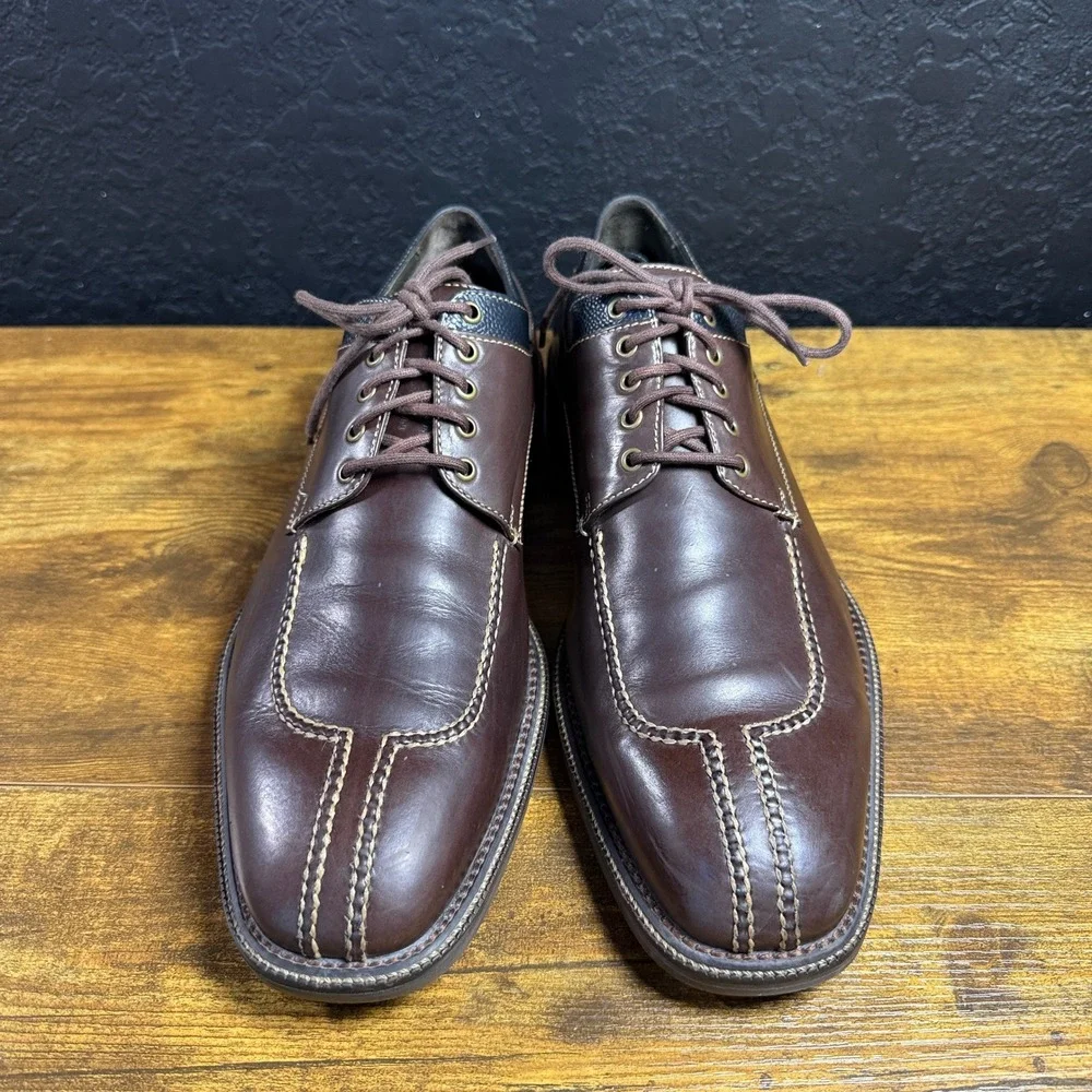 Cole Haan Split Toe C03889 Brown Leather Oxford Shoes Mens Size 12M